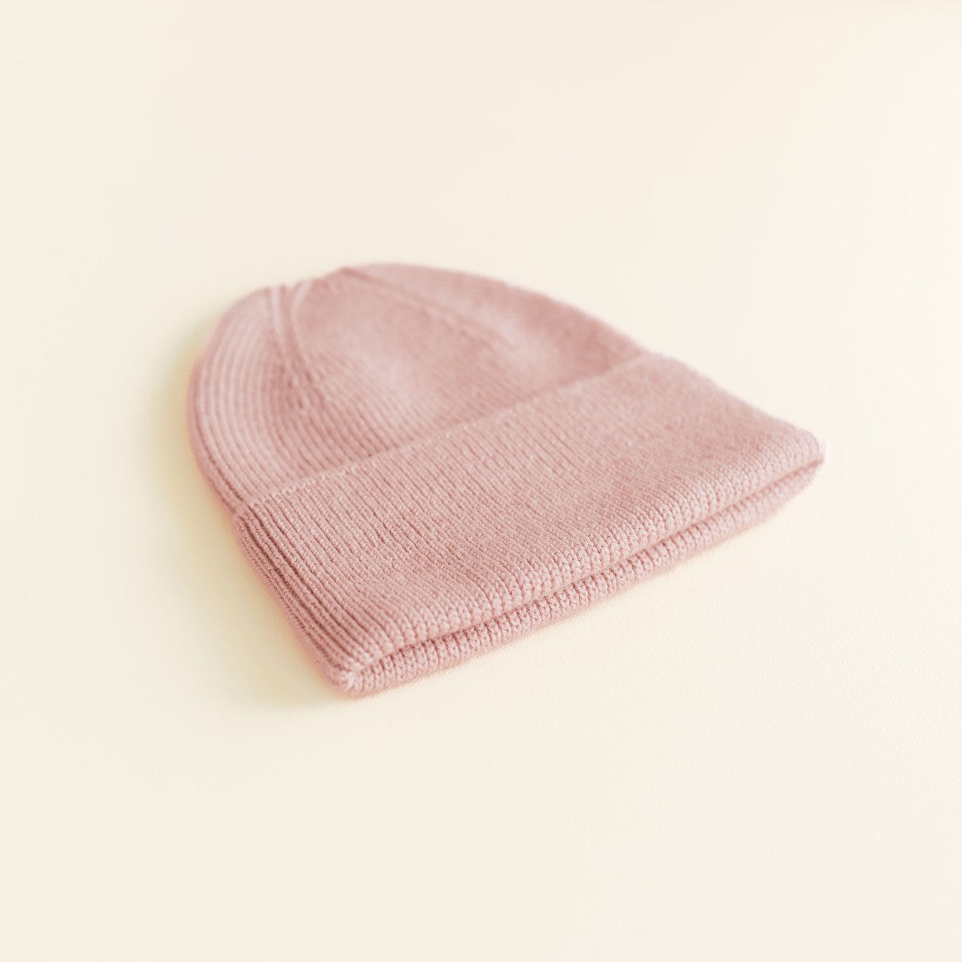 Hvid Beanie Fonzie Newborn Powder