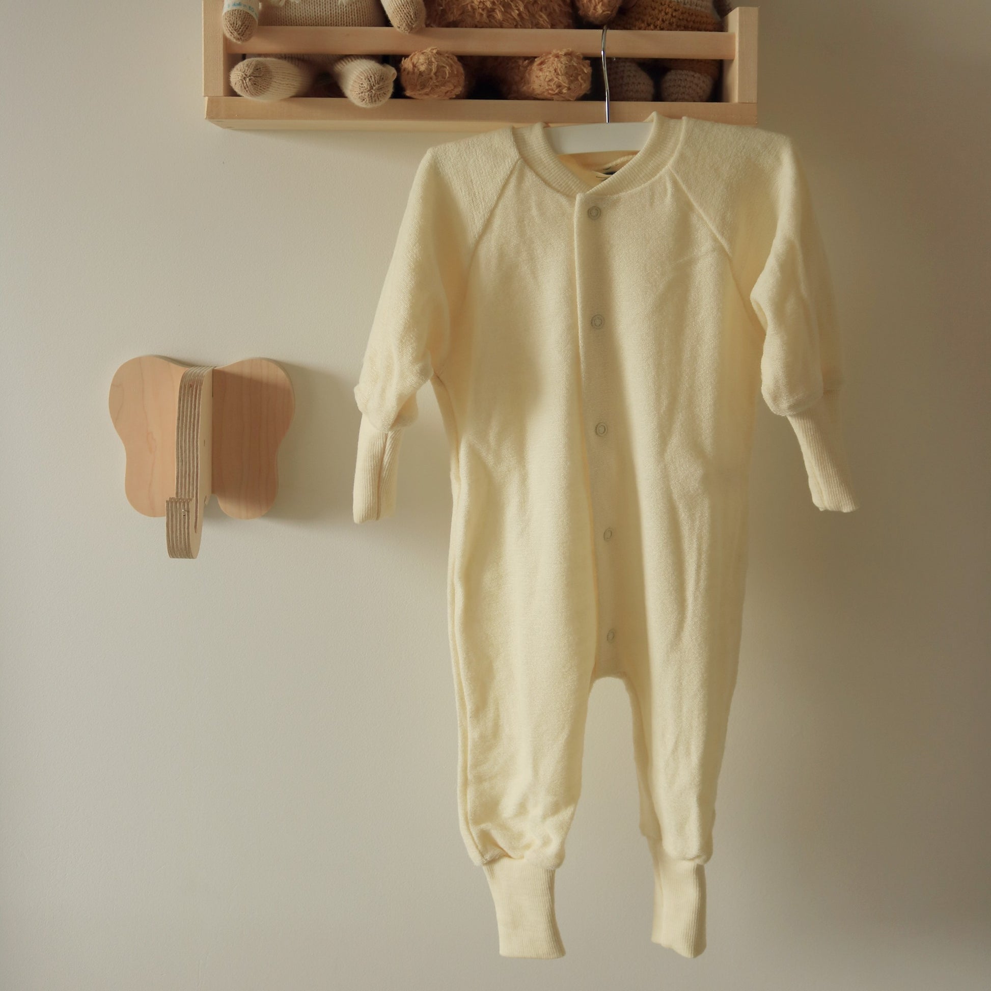Cosilana, Pyjama/rompertje met voet, wollen badstof, 100% wol (kbT Cosilana, Pyjama/rompertje met voet, wollen badstof, 100% wol (kbT