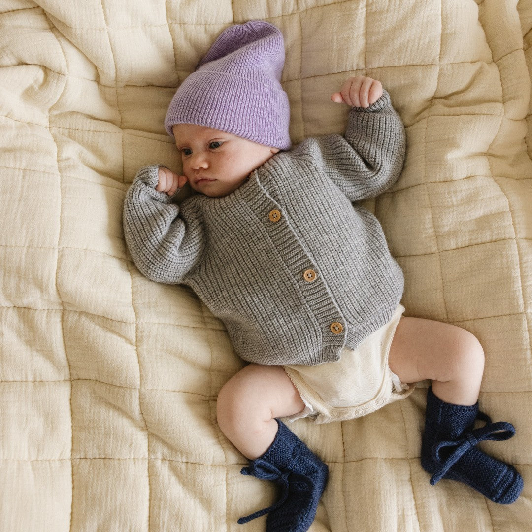 Hvid Cardigan Inga Grey Melange