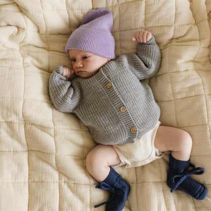 Hvid Cardigan Inga Grey Melange