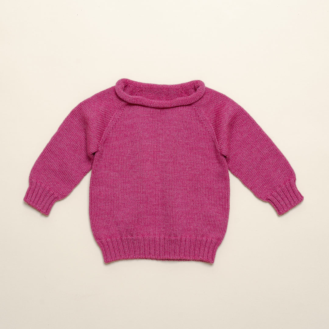 Hvid Sweater Georgette Fuchsia