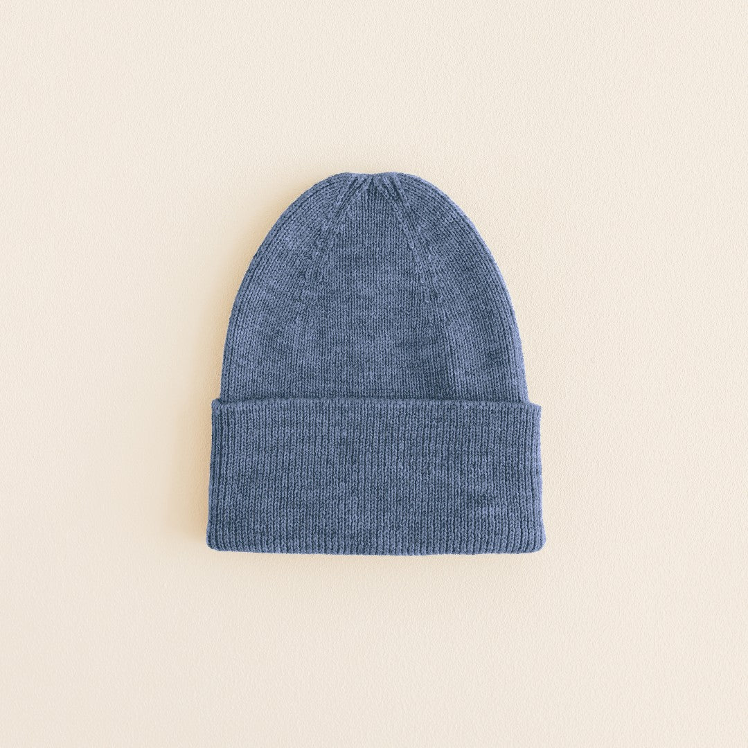 Hvid Beanie Fonzie Newborn Denim