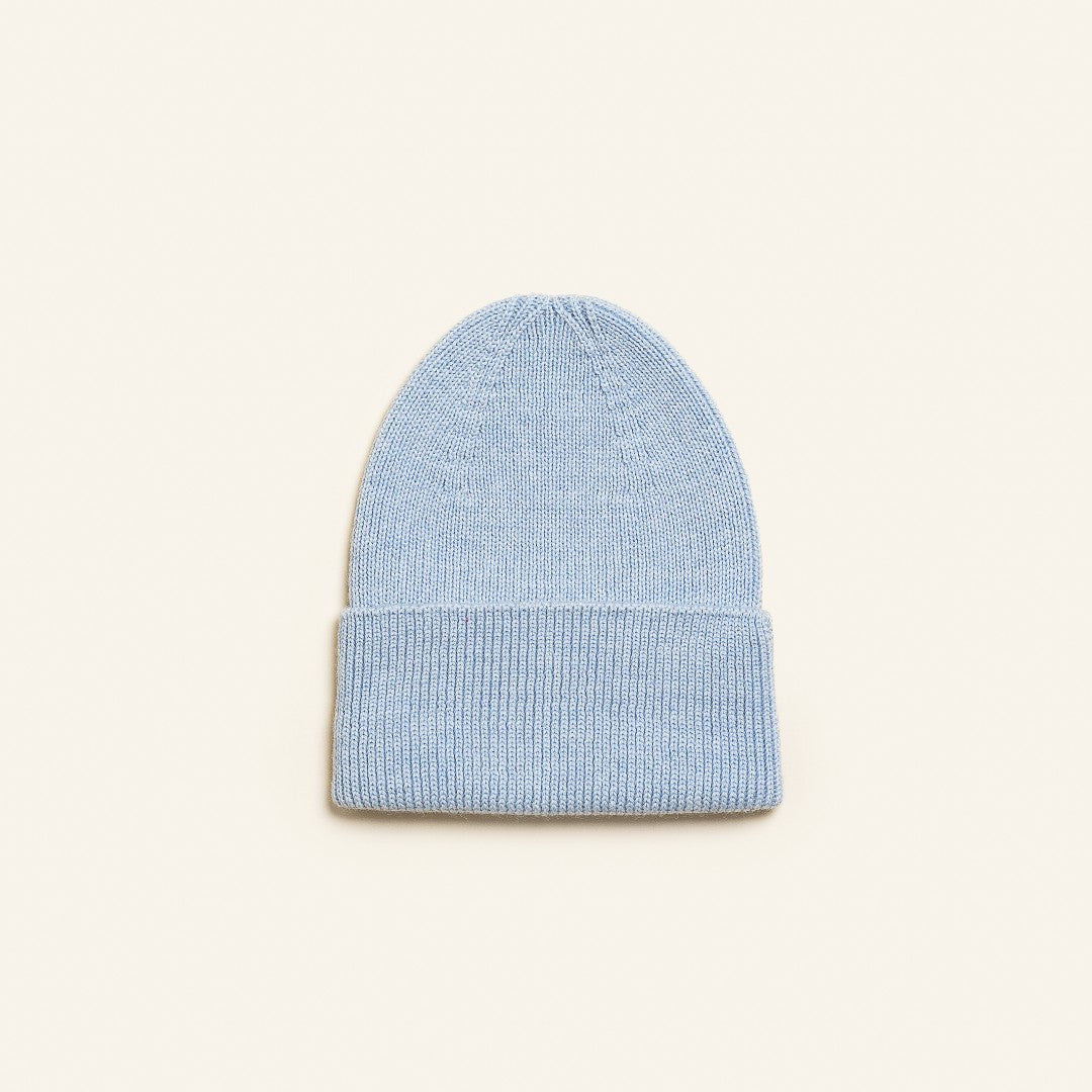 Hvid Beanie Fonzie Newborn Sky
