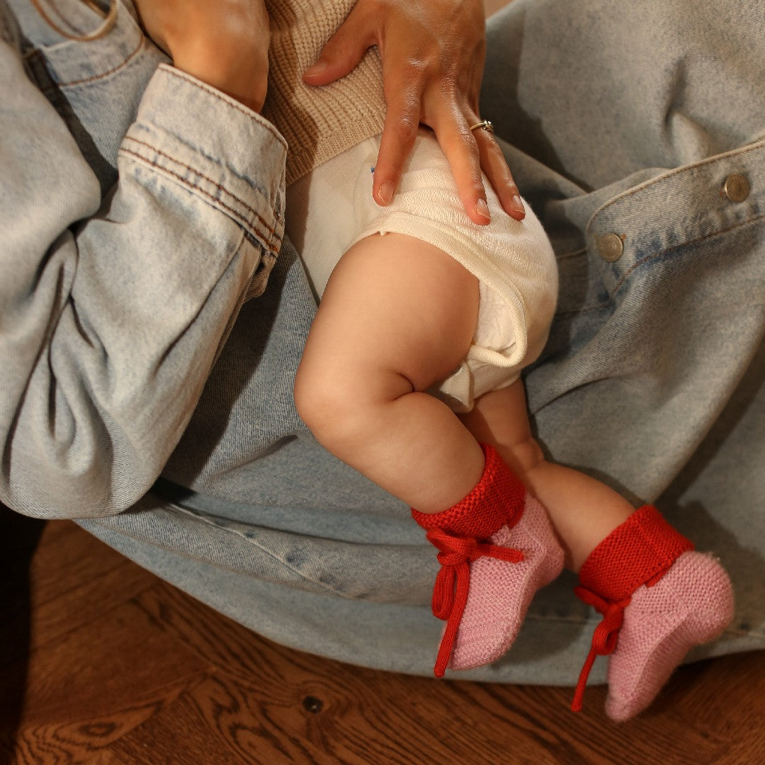 Hvid Babyslofjes Cotton Candy Red