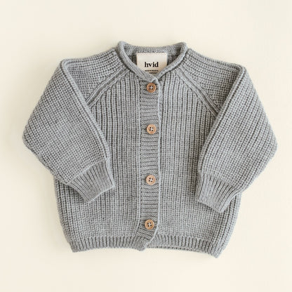 Hvid Cardigan Inga Grey Melange
