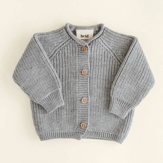 Hvid Cardigan Inga Grey Melange