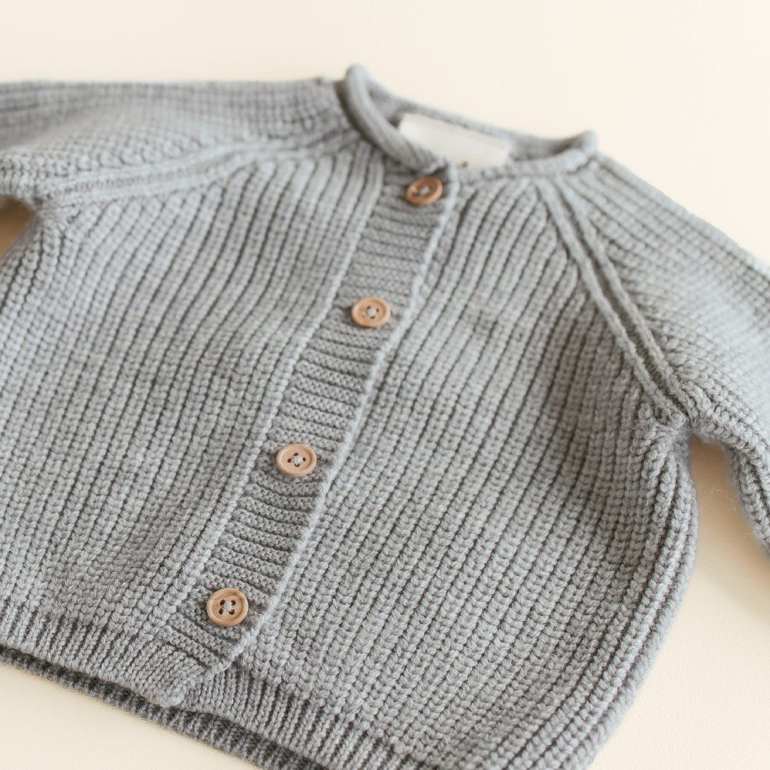 Hvid Cardigan Inga Grey Melange