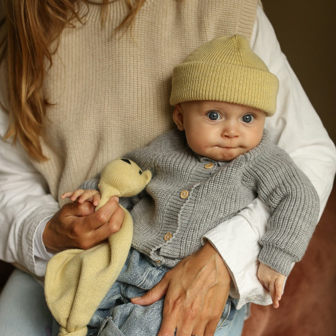 Hvid Cardigan Inga Grey Melange