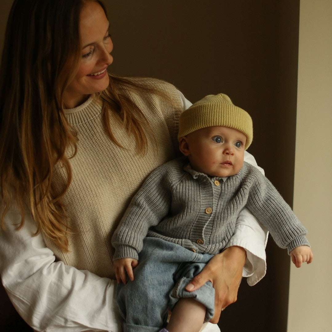 Hvid Cardigan Inga Grey Melange