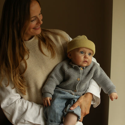 Hvid Cardigan Inga Grey Melange