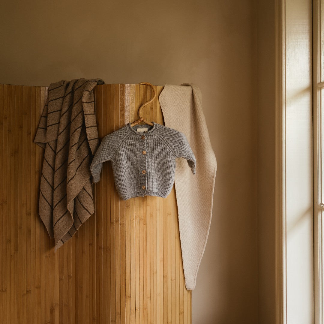 Hvid Cardigan Inga Grey Melange