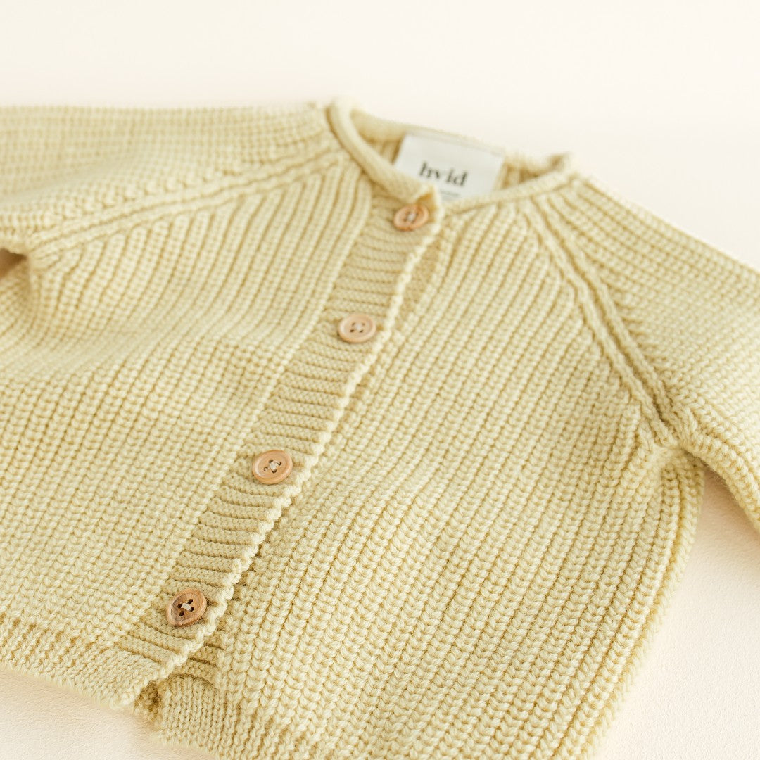 Hvid Cardigan Inga Light Yellow