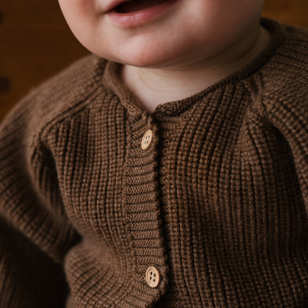 Hvid Cardigan Inga Mocha