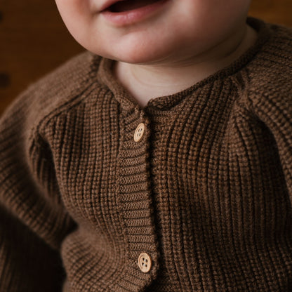 Hvid Cardigan Inga Mocha