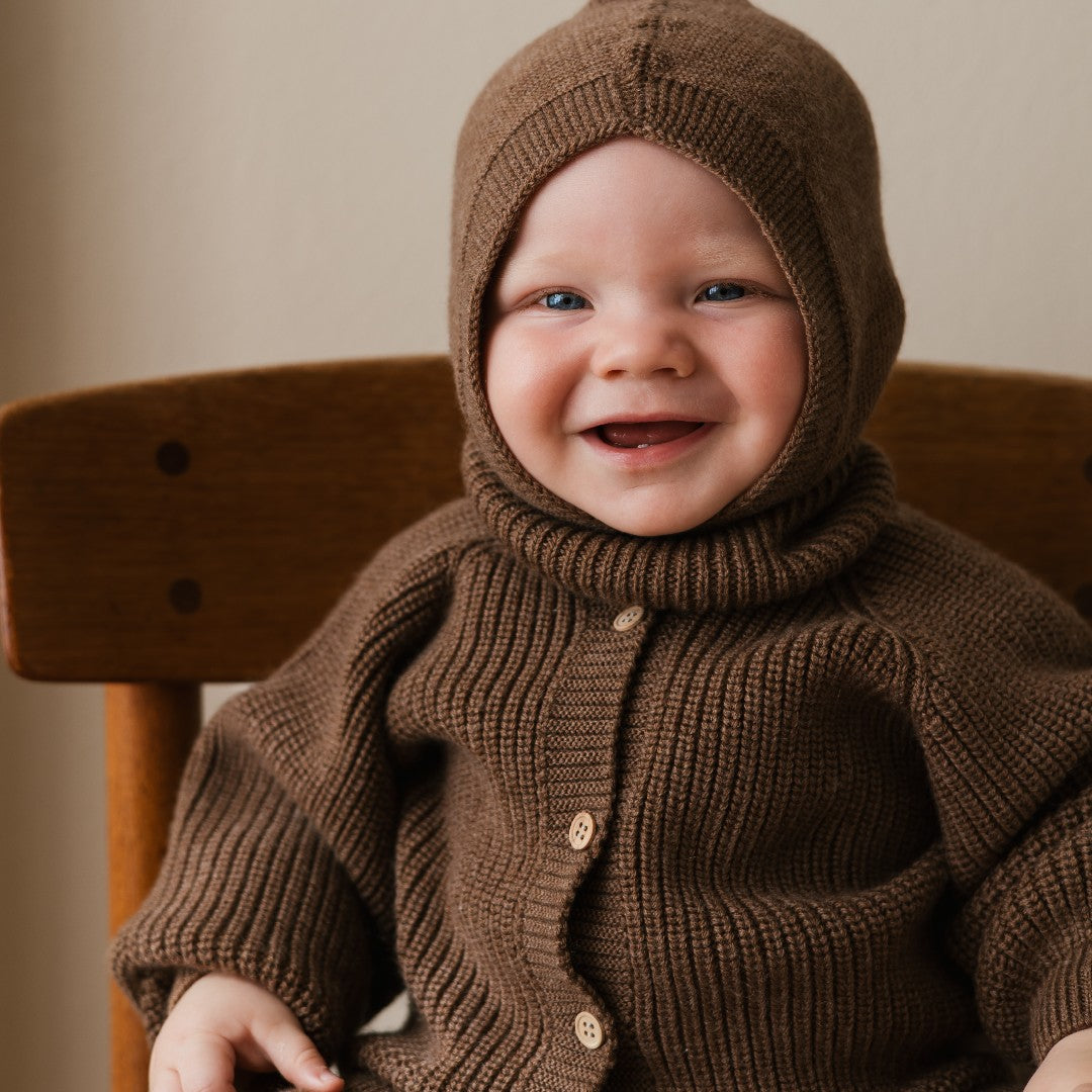 Hvid Cardigan Inga Mocha