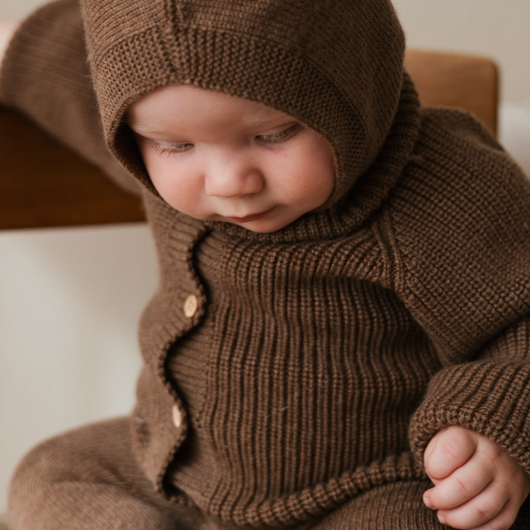 Hvid Cardigan Inga Mocha