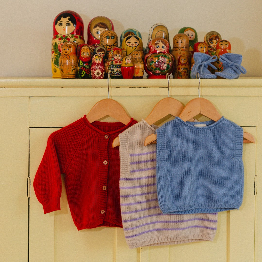 Hvid Cardigan Inga Red