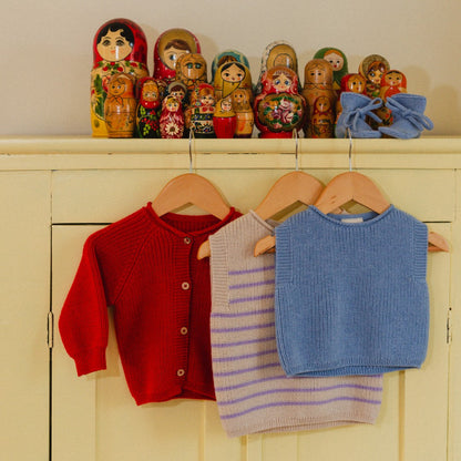 Hvid Cardigan Inga Red