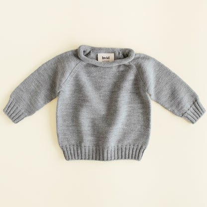 Hvid Sweater Georgette Grey Melange