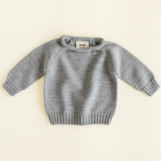 Hvid Sweater Georgette Grey Melange