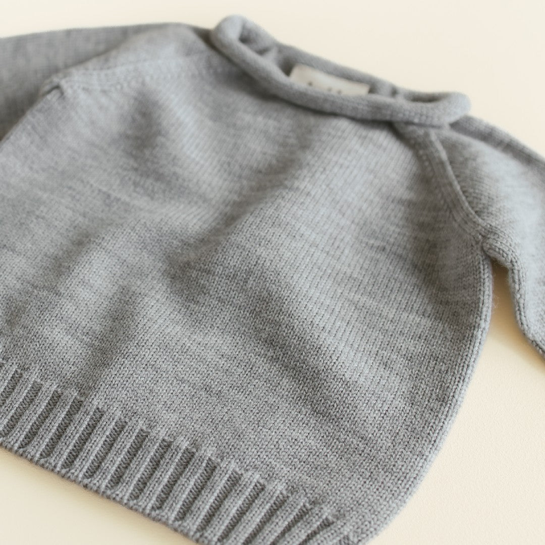 Hvid Sweater Georgette Grey Melange