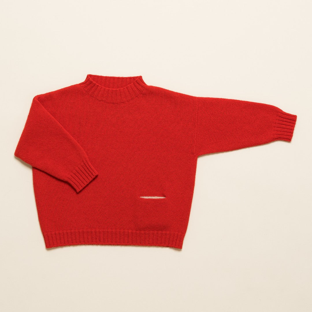 Hvid Sweater Kasper Poppy Red
