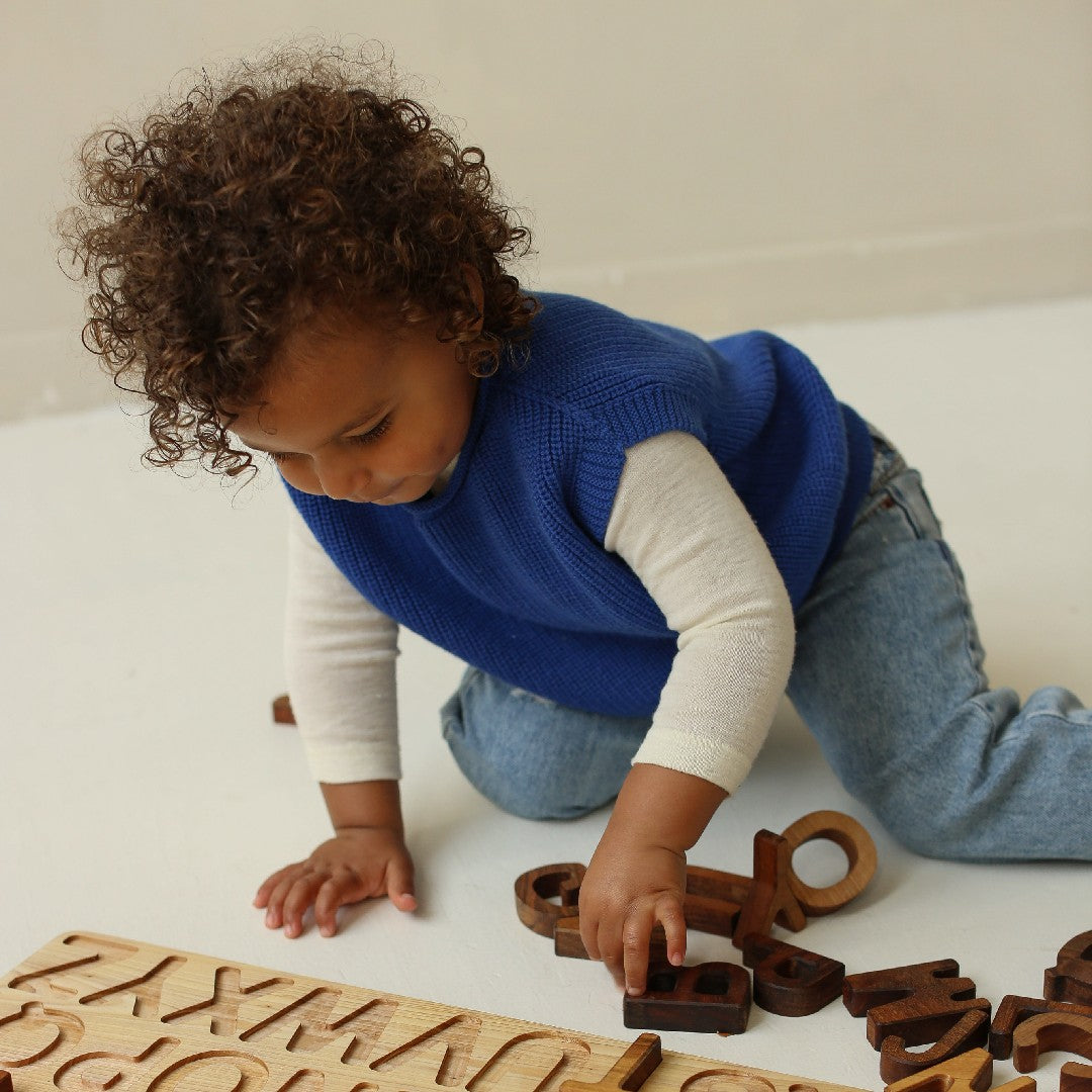 Hvid Vest Harvey Cobalt Blue Kids