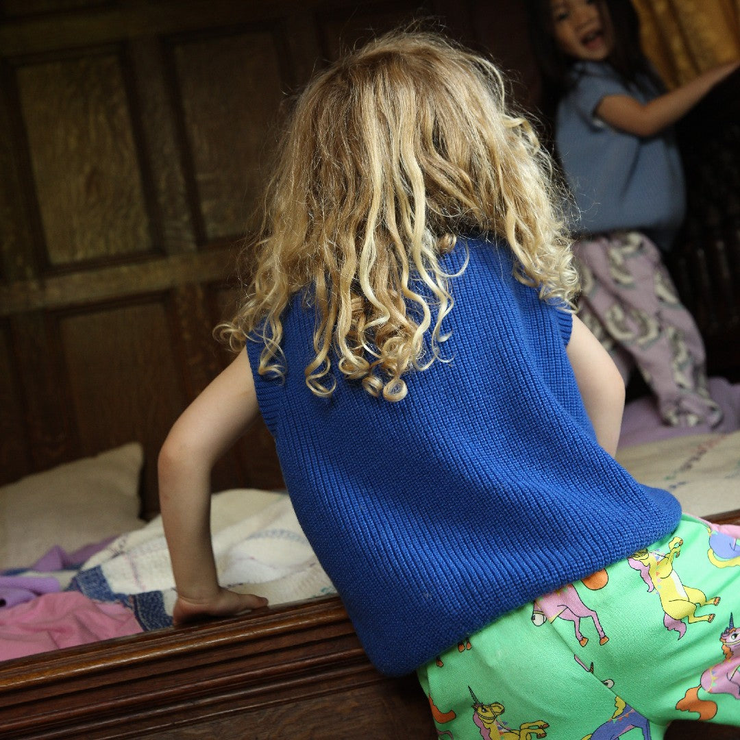 Hvid Vest Harvey Cobalt Blue Kids