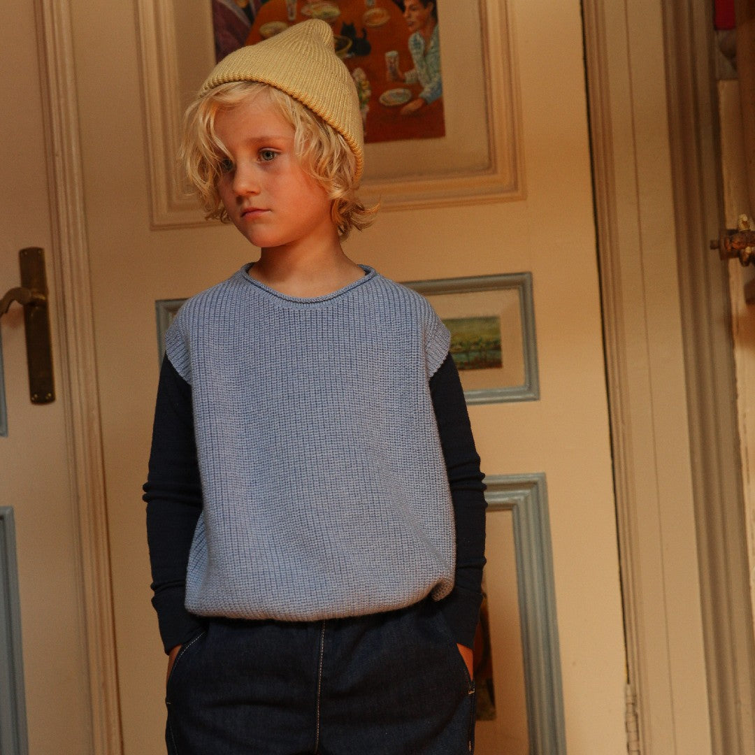 Hvid Vest Harvey Light Blue Kids
