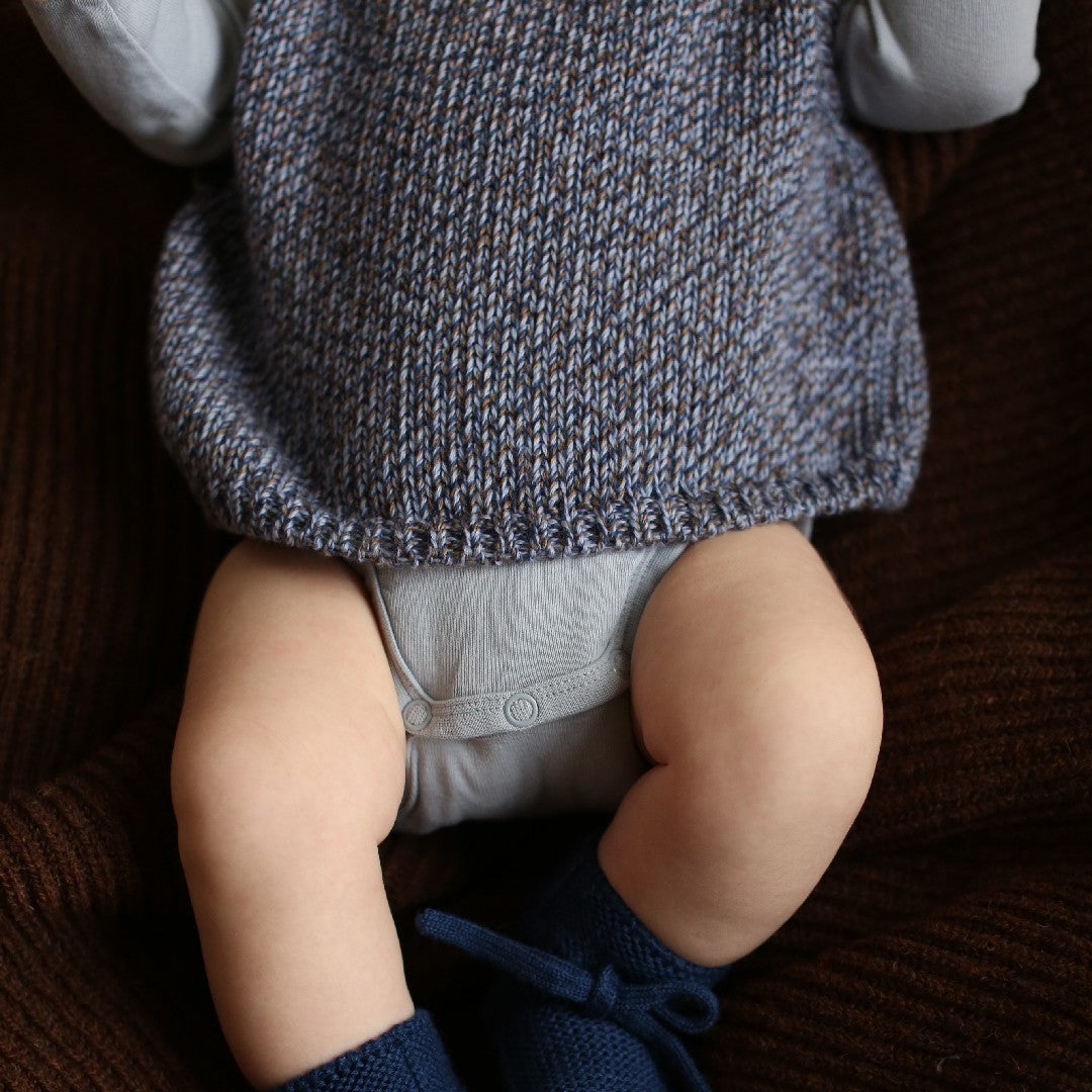 Hvid Vest Klara Happy Melange Blue