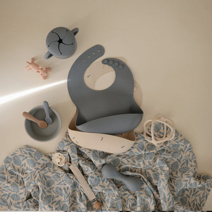 Mushie Swaddle Blue Flowers 120x120cm