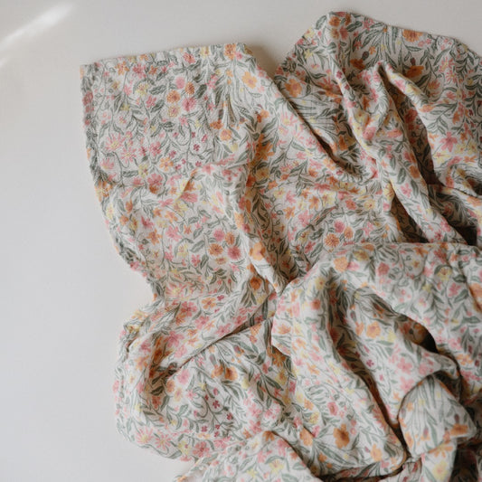 Mushie Swaddle Pastel Blooms 120x120cm