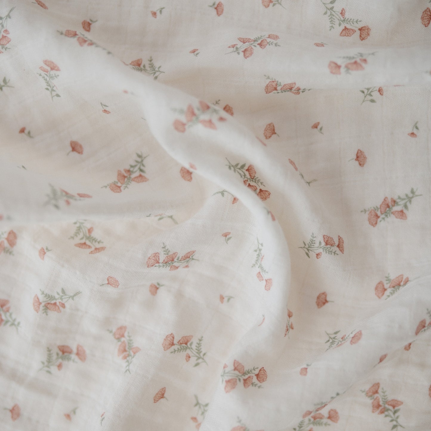 Mushie Swaddle Pink Flowers 120x120cm