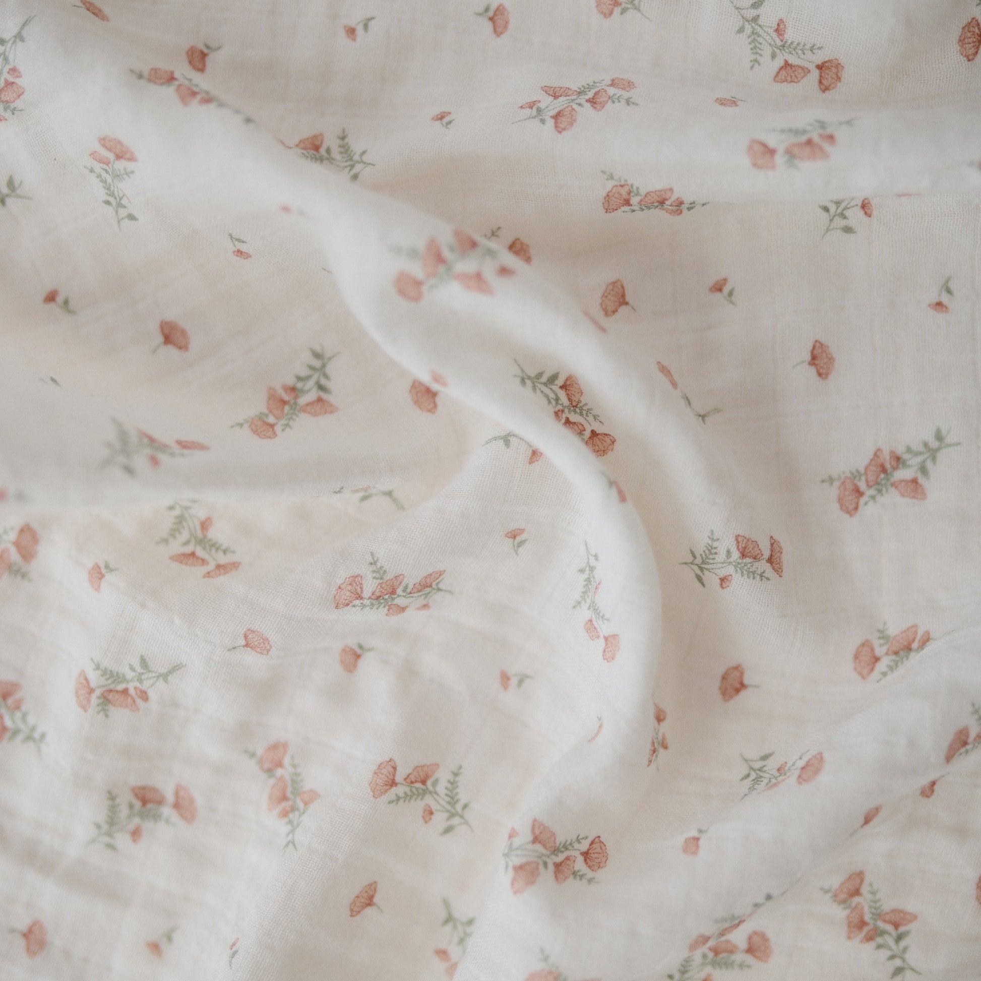 Mushie Swaddle Pink Flowers 120x120cm