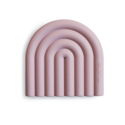 Mushie bijtring Regenboog Mauve