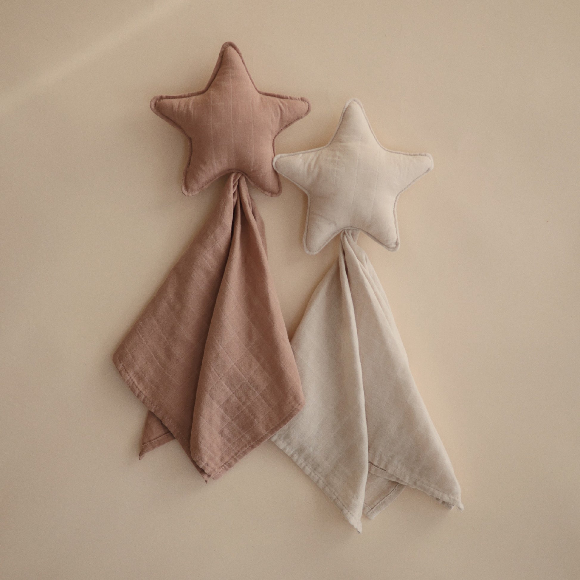Mushie Knuffeldoek Ster Naturel & Ster Fog