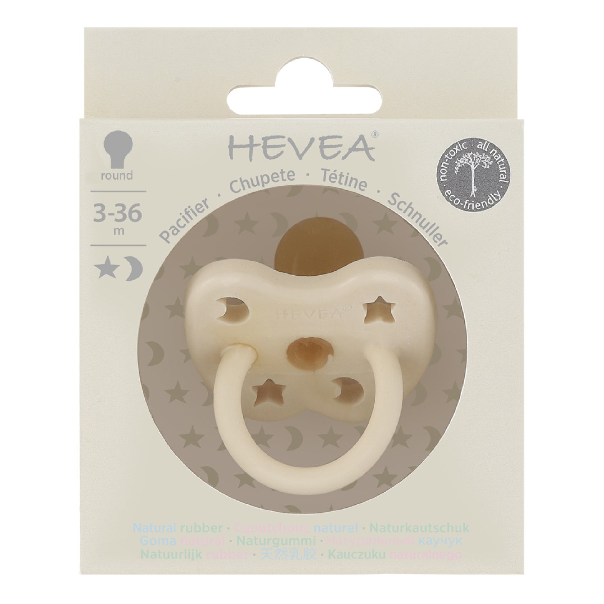 Hevea Milky White Fopspeen Rond 3-36 maanden