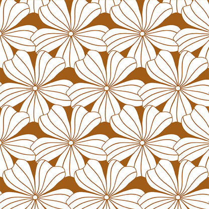 Swedish Linens Hoeslaken Flowers Cinnamon Brown 60x120cm