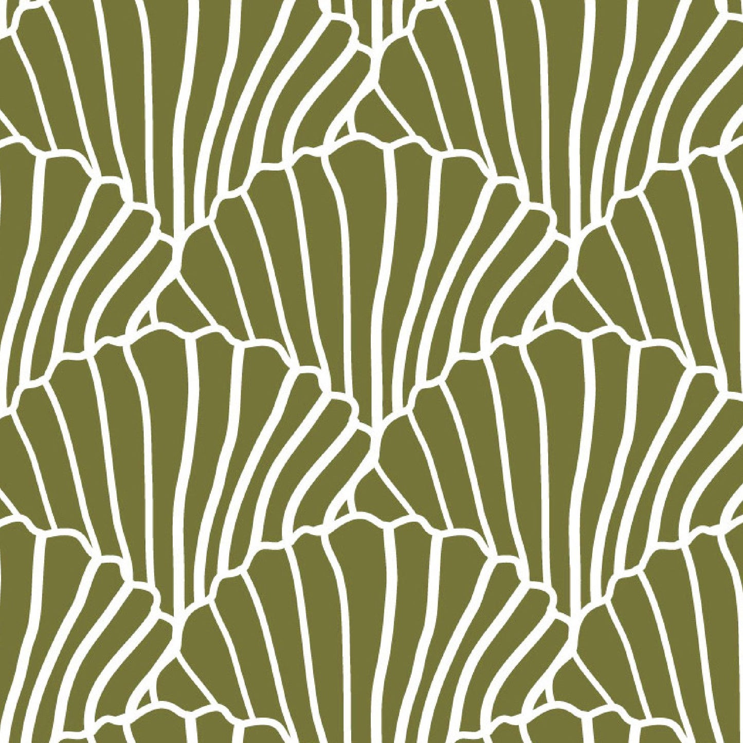 Swedish Linens Hoeslaken Seashells Olive Green 60x120cm